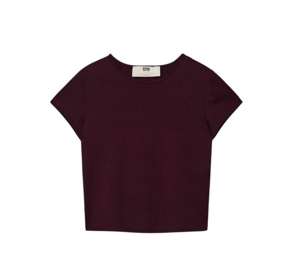 Camiseta cropped burdeo - Imagen 2