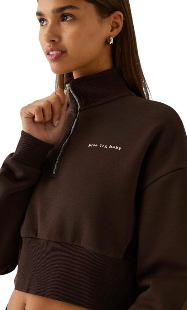 Sudadera cremallera bordado