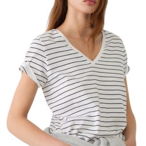 Camiseta cuello pico rayas
